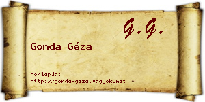 Gonda Géza névjegykártya