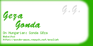 geza gonda business card
