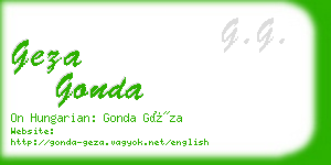 geza gonda business card